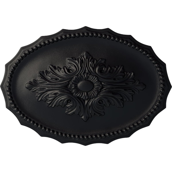 Ekena Millwork Oxford Ceiling Medallion, Hand-Painted Steel Gray, 16 7/8"W x 11 3/4"H x 1 1/2"P CM16OXSGS - main